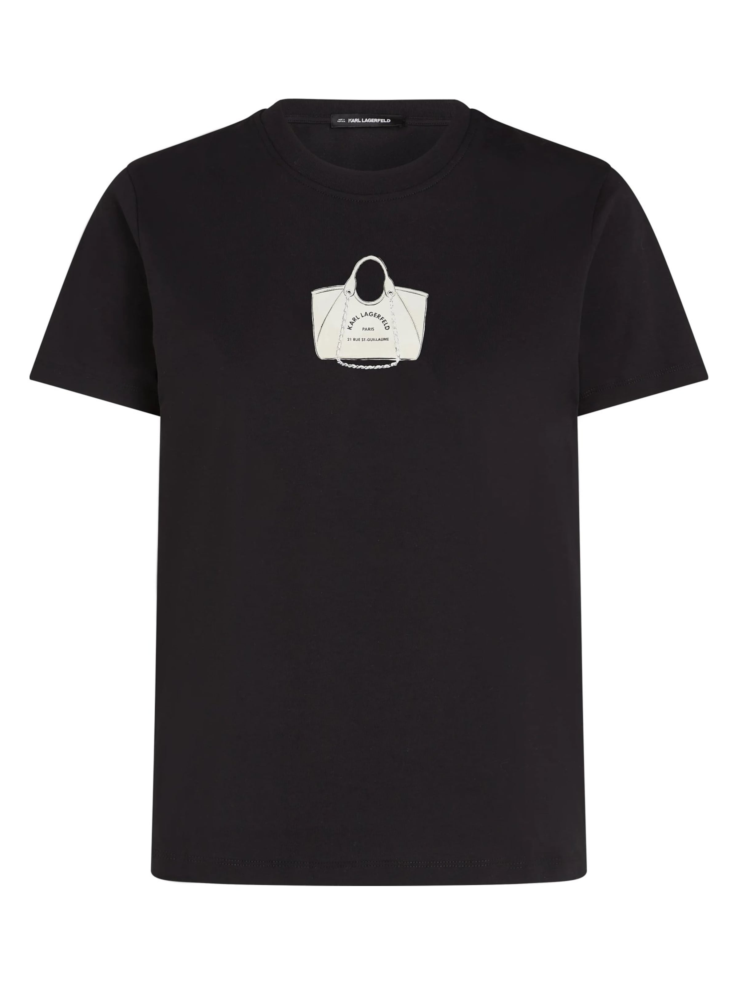 Tricou pe L Karl Lagerfeld pe crem / negru, Vizualizare produs