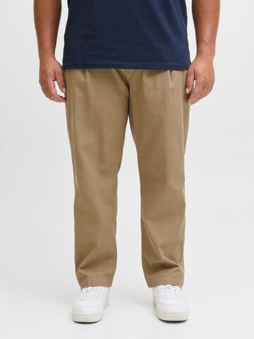 JACK & JONES Wide leg Chino trousers in Brown: front