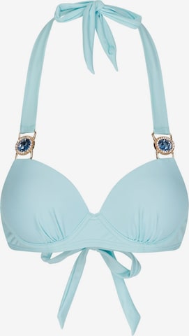 Moda Minx Bikini Top in Blue: front