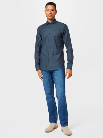 BOSS Regular fit Button Up Shirt 'JOE' in Blue