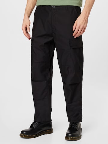 Vintage Industries Regular Cargo Pants in Black: front