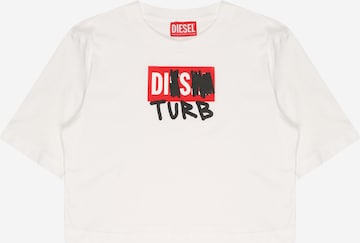 DIESEL T-shirt 'TRECROWDIST' i vit: framsida