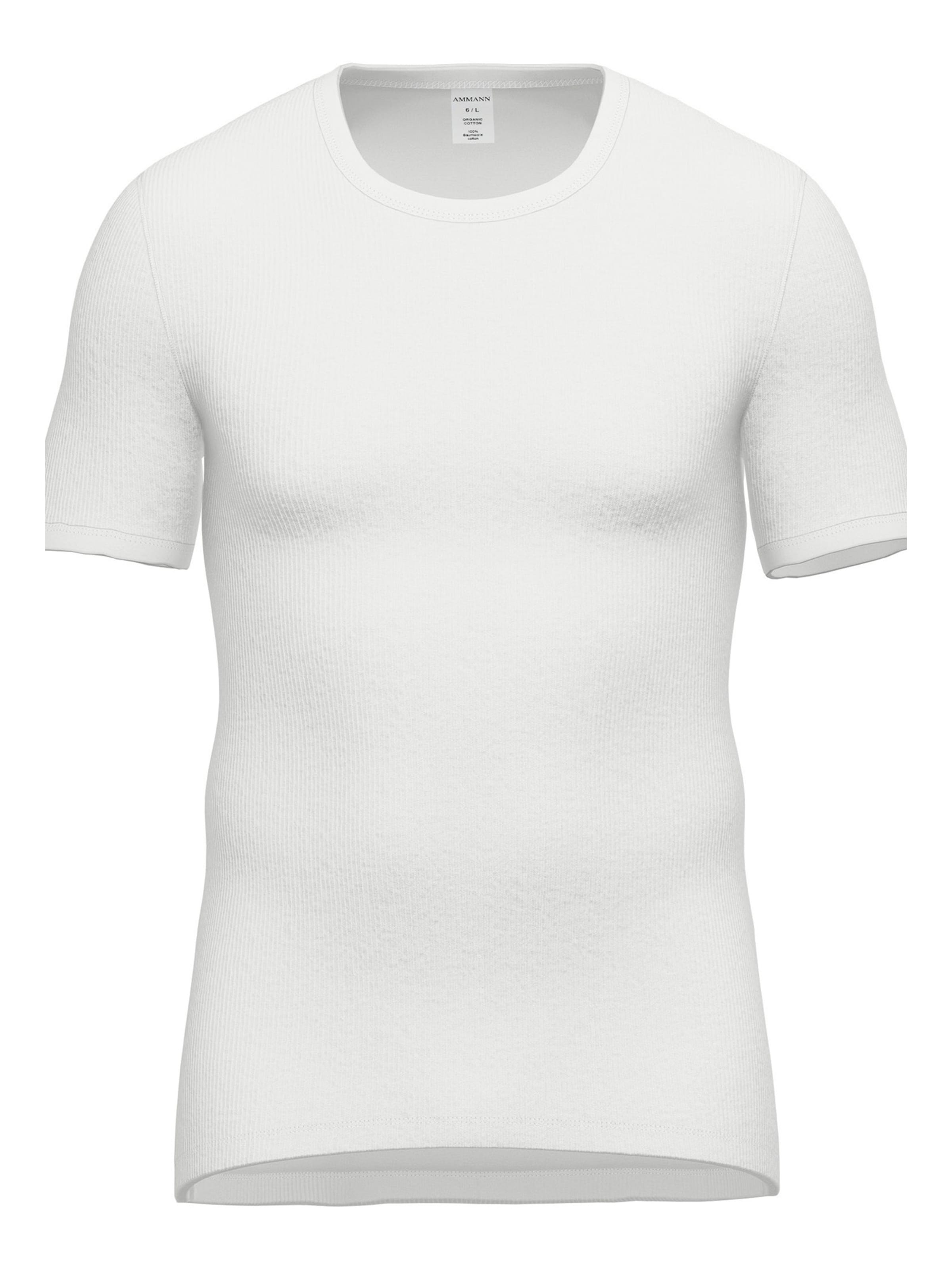 Ammann Shirt ' Organic Doppelripp ' in Wit: voorkant