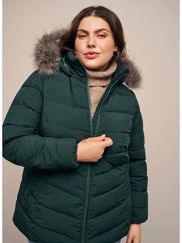 Zizzi Winter Jacket 'Cajulia' in Green: front