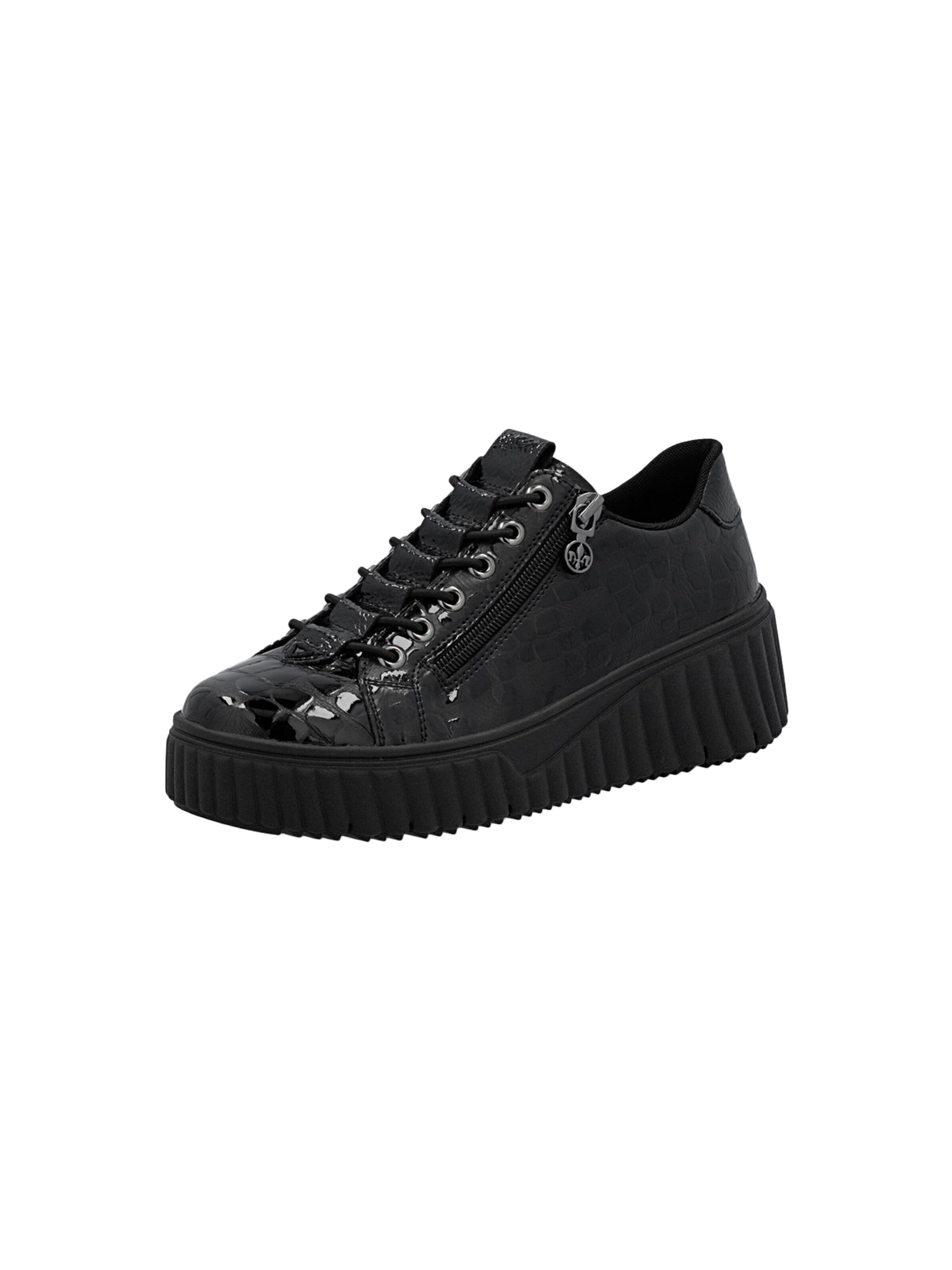 Chaussure de sport à lacets 'Lando Low-Top-Sneaker aus Leder' Rieker en noir
