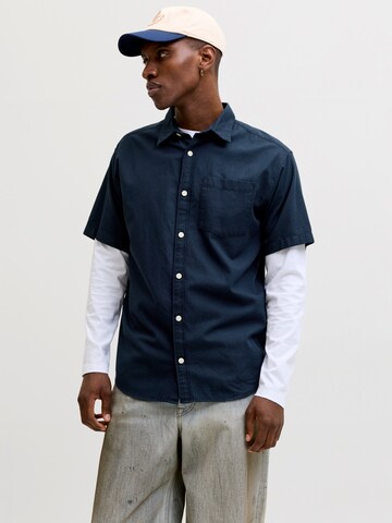 JACK & JONES Regular fit Button Up Shirt 'JORNANTUCKET' in Blue: front