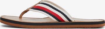 TOMMY HILFIGER T-Bar Sandals in White: front