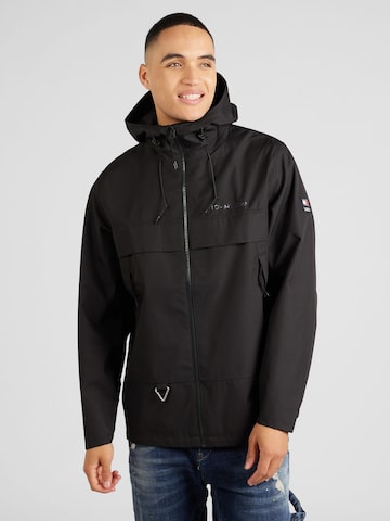 Tommy Jeans Plus Jacke 'TECH CHICAGO' in Schwarz: predná strana