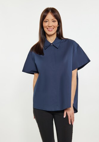 usha BLACK LABEL Blouse in Blauw: voorkant