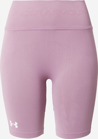 Skinny Pantalon de sport UNDER ARMOUR en violet : devant