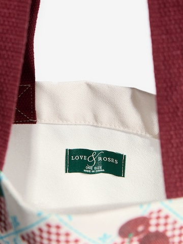 Cabas love & roses en rouge