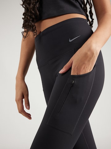 NIKE Skinny Sporthose 'GO' in Schwarz