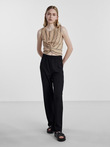 PIECES Wide leg Trousers 'Luna' in Black