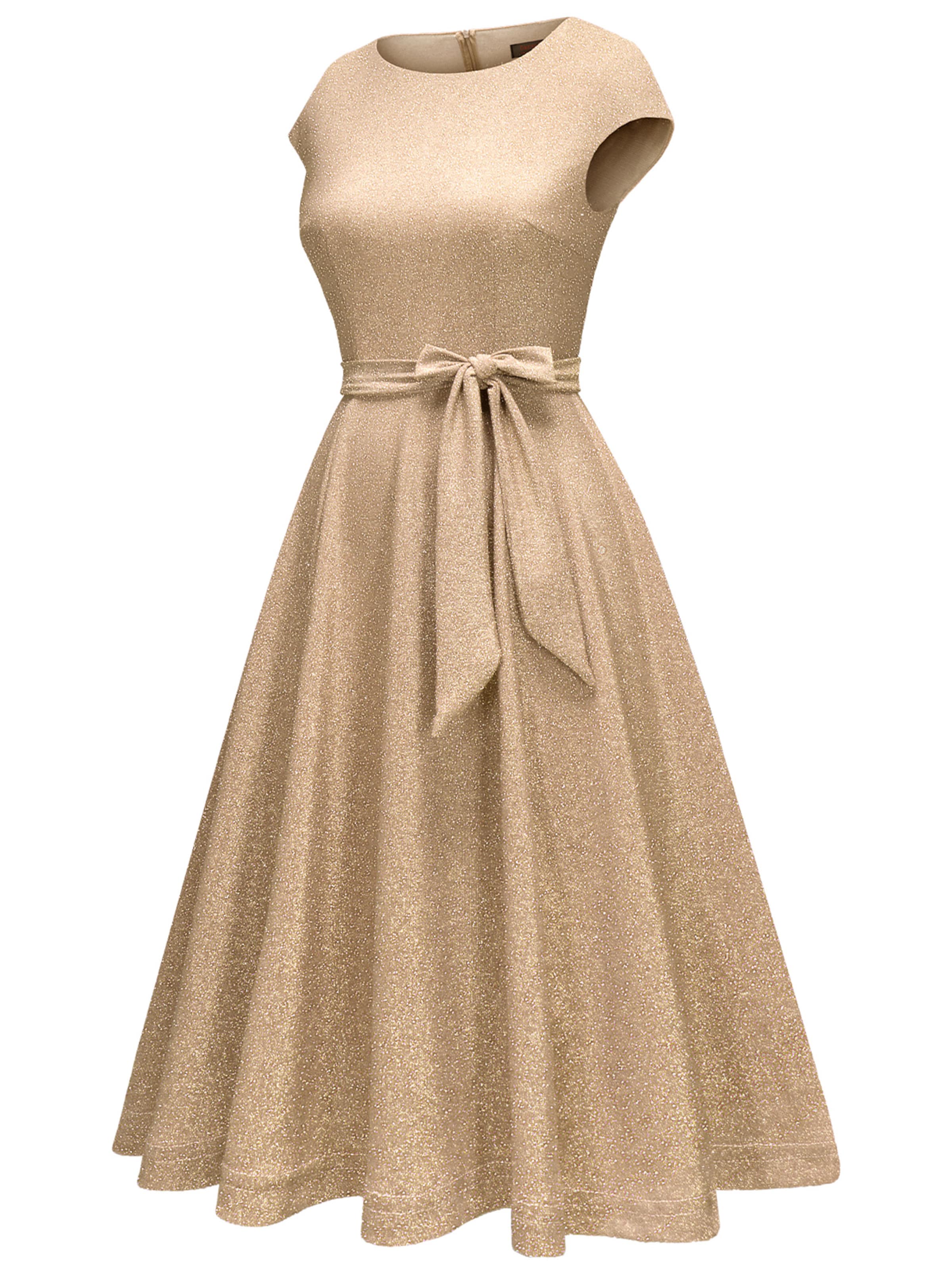 Zapaka Cocktail Dress in Beige