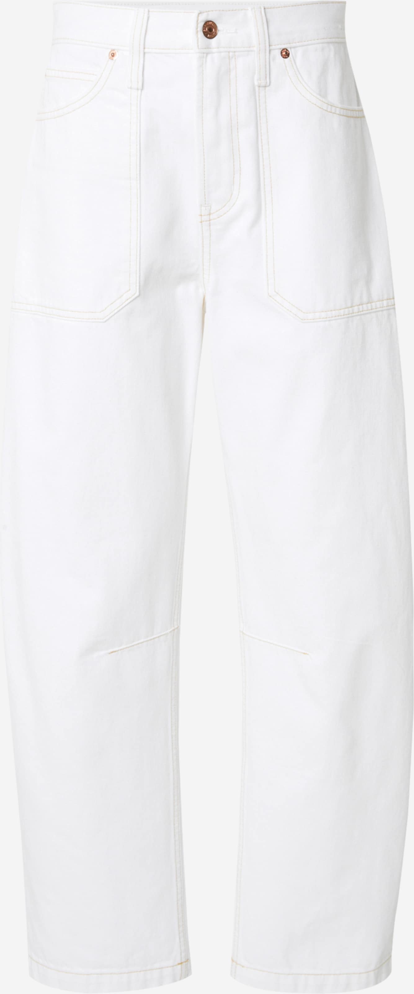 Jean Fille Gap Taille 12ans Blanc Évasé Coton Bouton - Occasion TBE