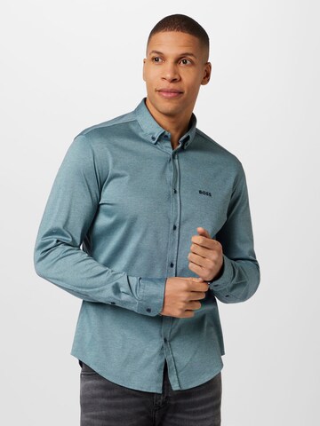 BOSS Green - Regular Fit Camisa 'BIADO' em azul: frente
