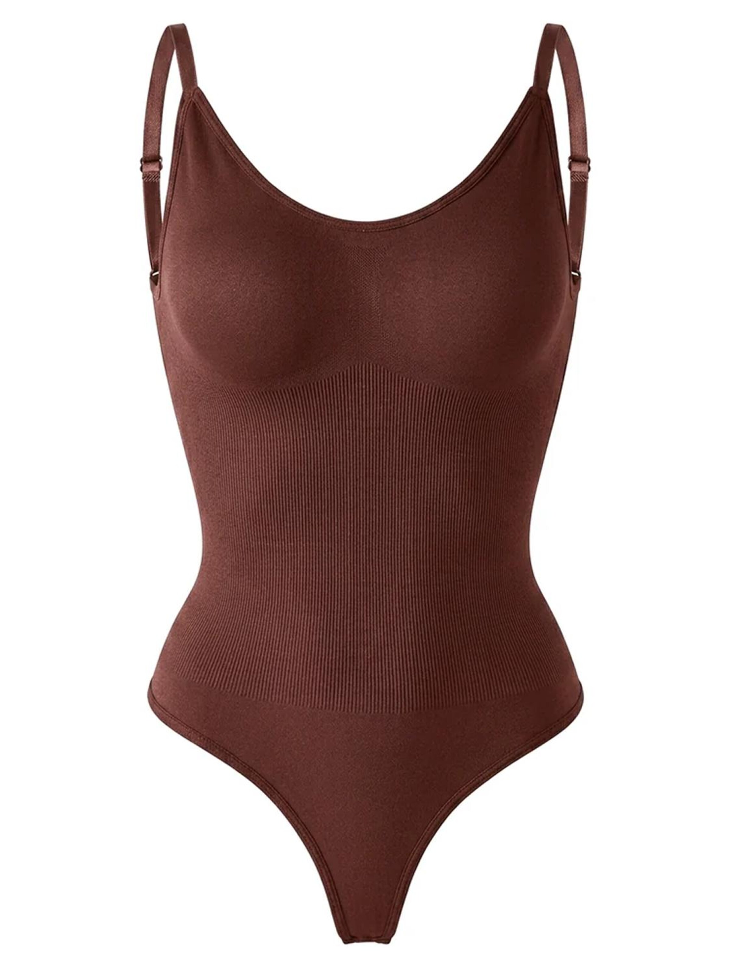 Shapetape Shaping bodysuit 'Body met Lage Rug Met String' in Brown: front