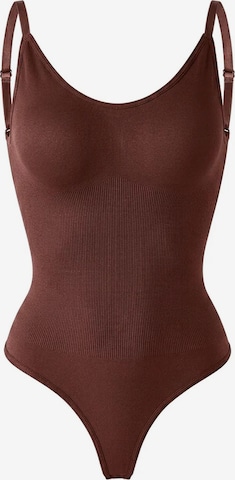 Shapetape Shapingbody 'Body met Lage Rug Met String' in Bruin: voorkant