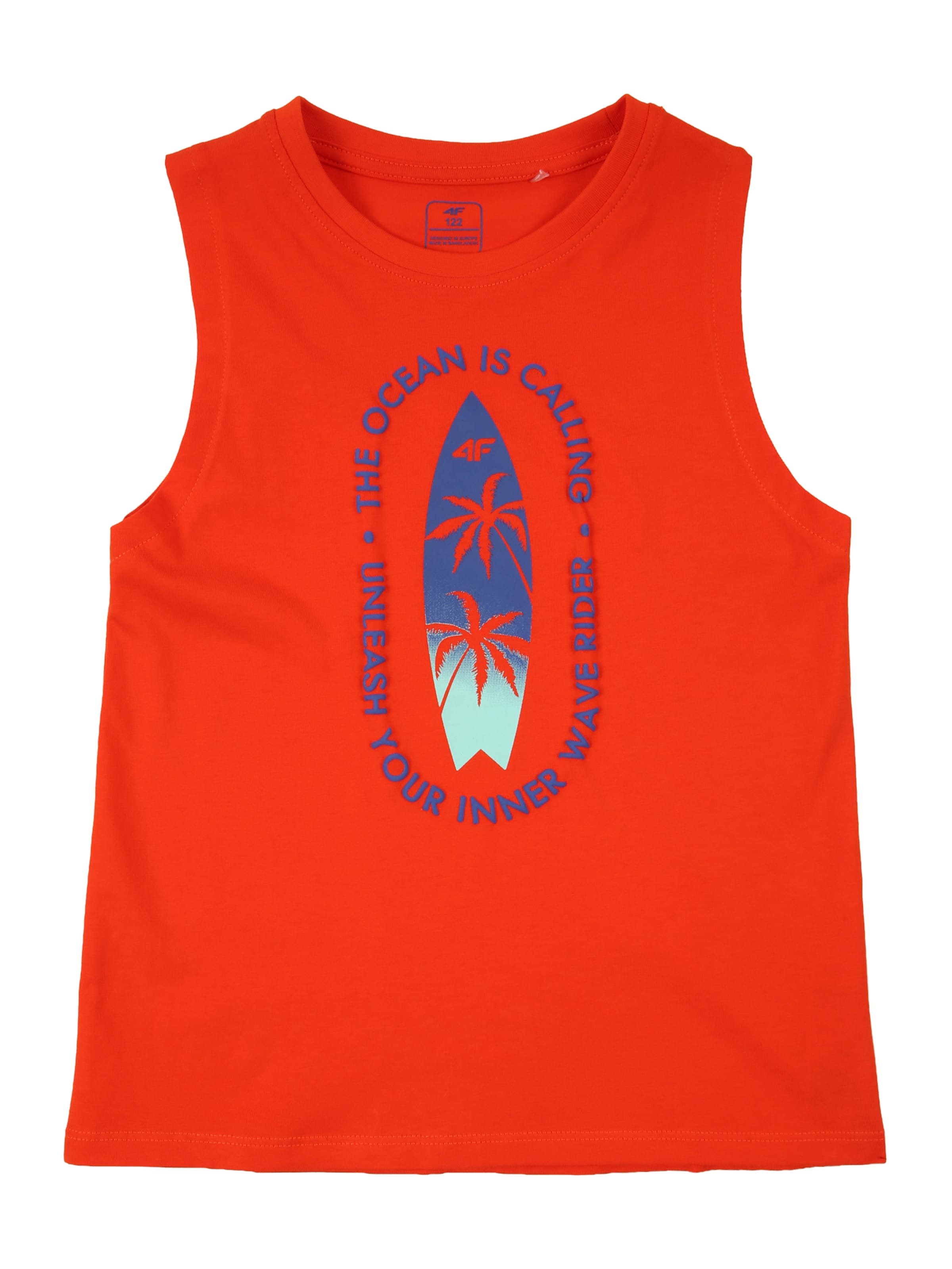 4F Junior Функционална тениска в червено: отпред