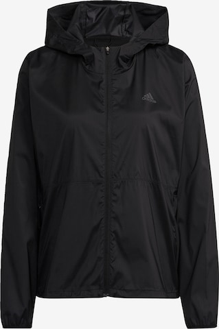 ADIDAS SPORTSWEAR Outdoor Jacket 'Run Fast Zip Solid' in Black: front