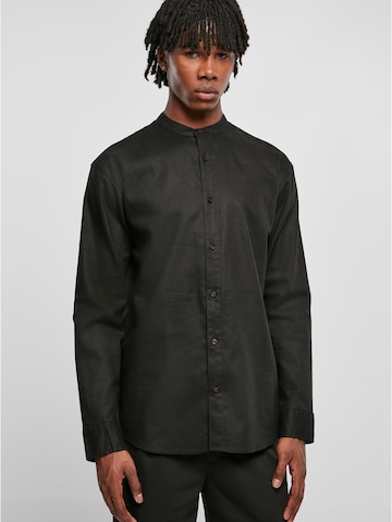 Urban Classics Regular fit Button Up Shirt in Black: front