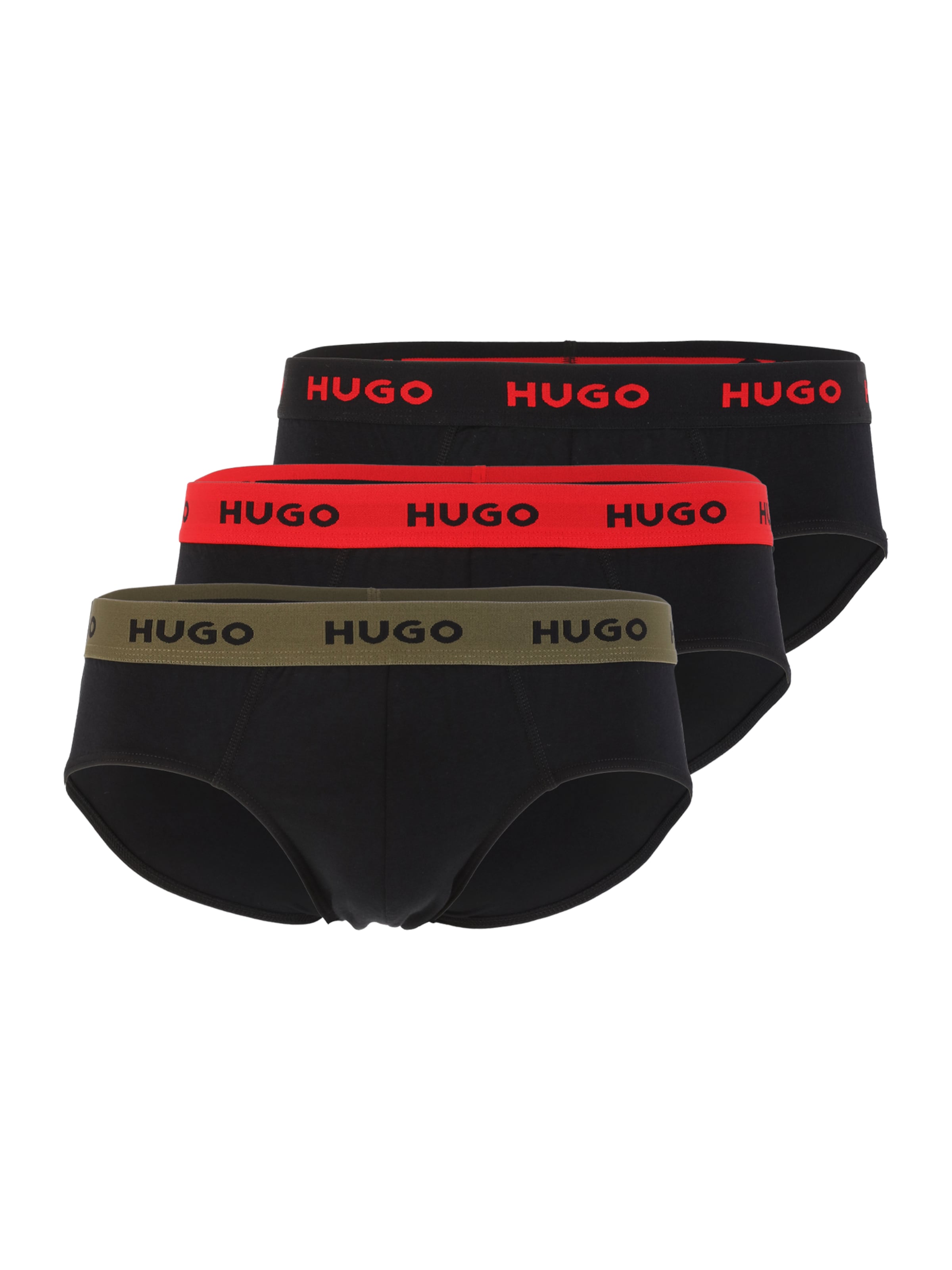 HUGO Slip in S in Olive / Red / Black, Item view