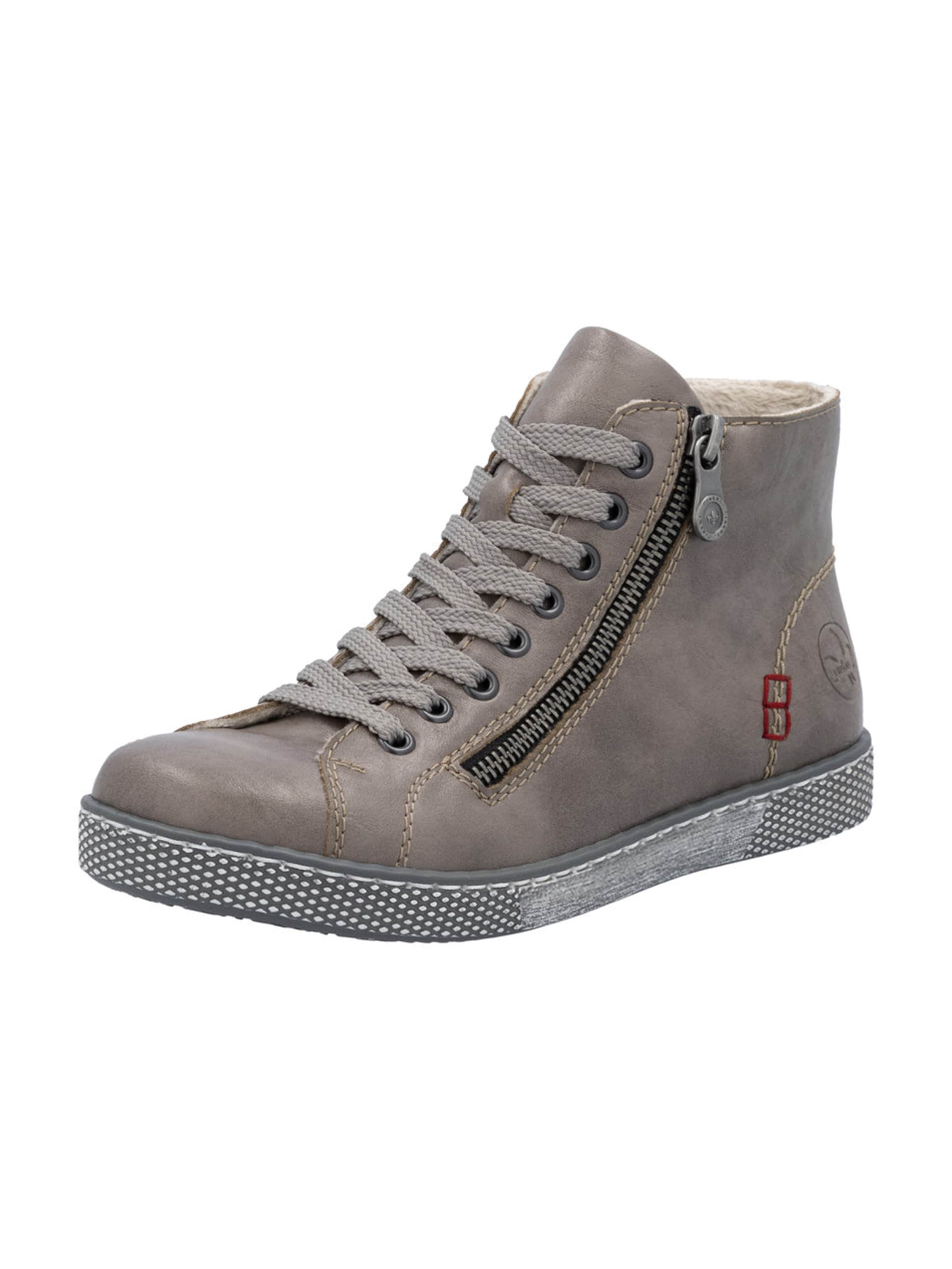 pelēks Rieker Sienamie zābaki: no priekšpuses