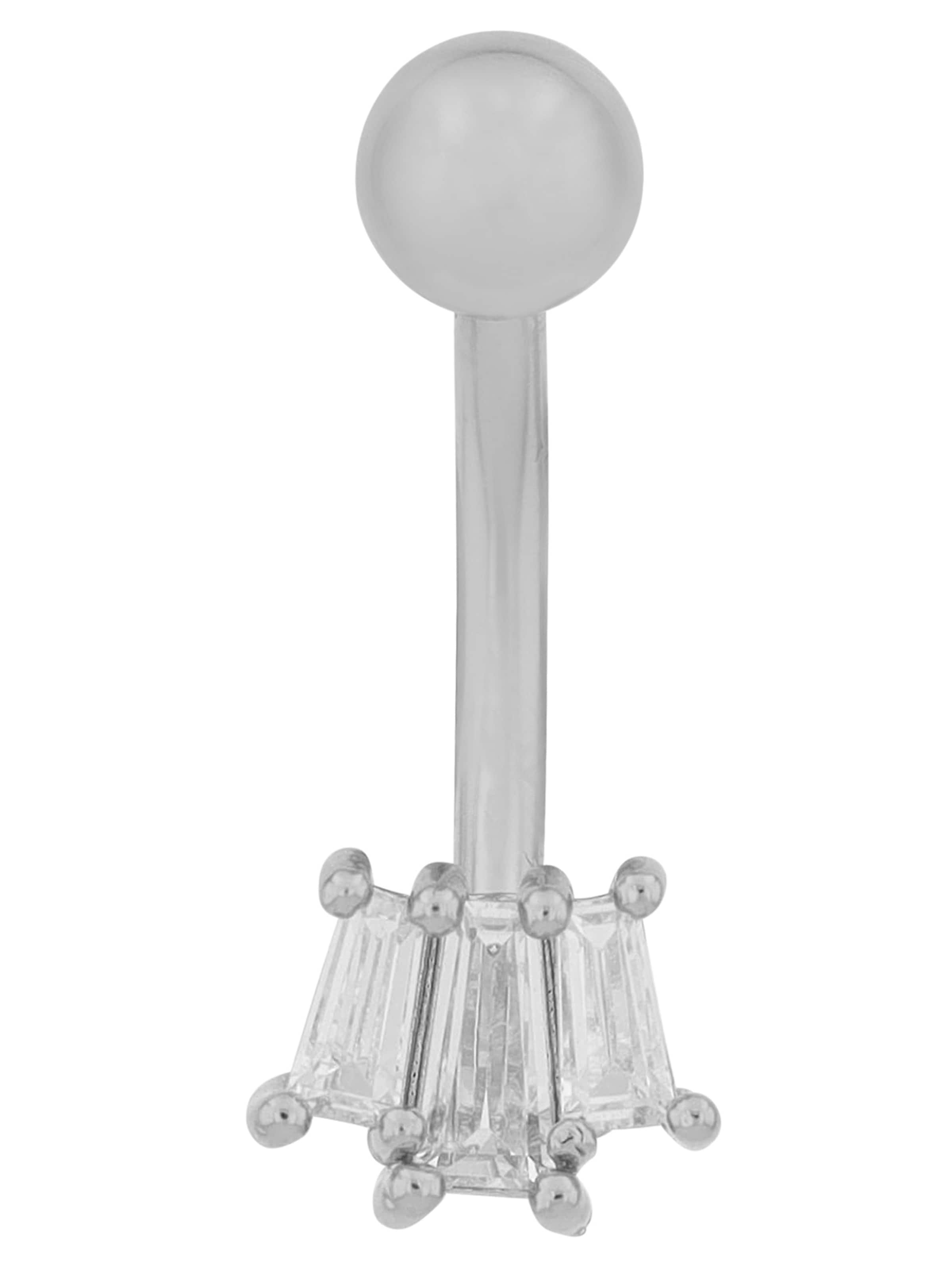 Akzent Piercings 'Zirkonia' in Silver: front