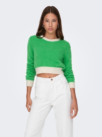 ONLY Пуловер 'PIUMO' в зелено: отпред