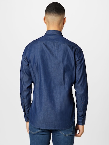 BOSS Orange Regular fit Button Up Shirt 'Riou' in Blue