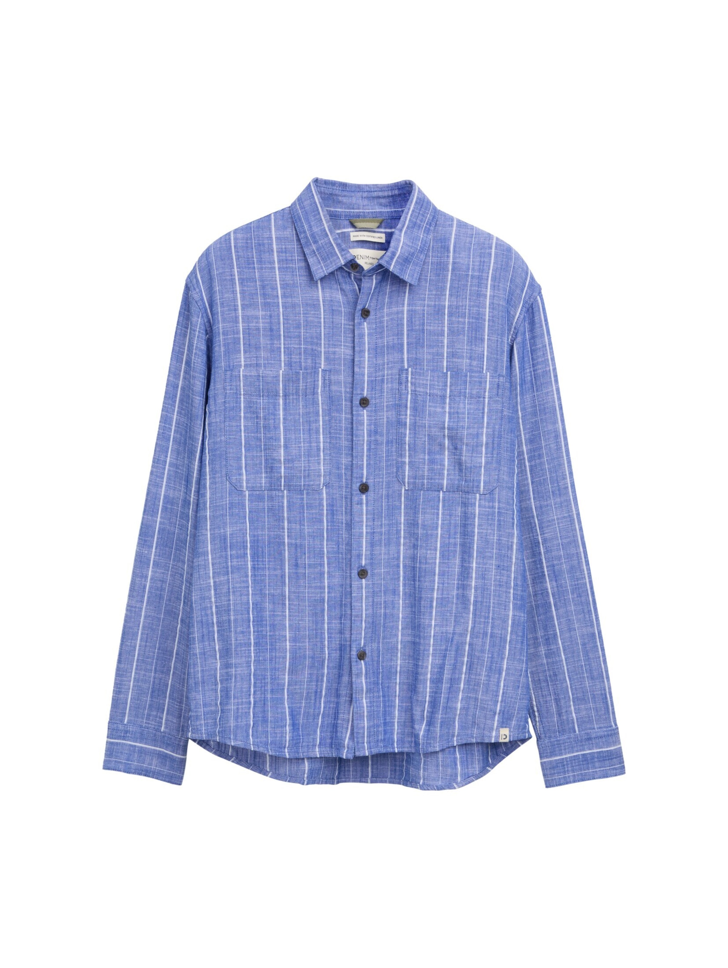 TOM TAILOR DENIM Regular fit Button Up Shirt in Blue: front
