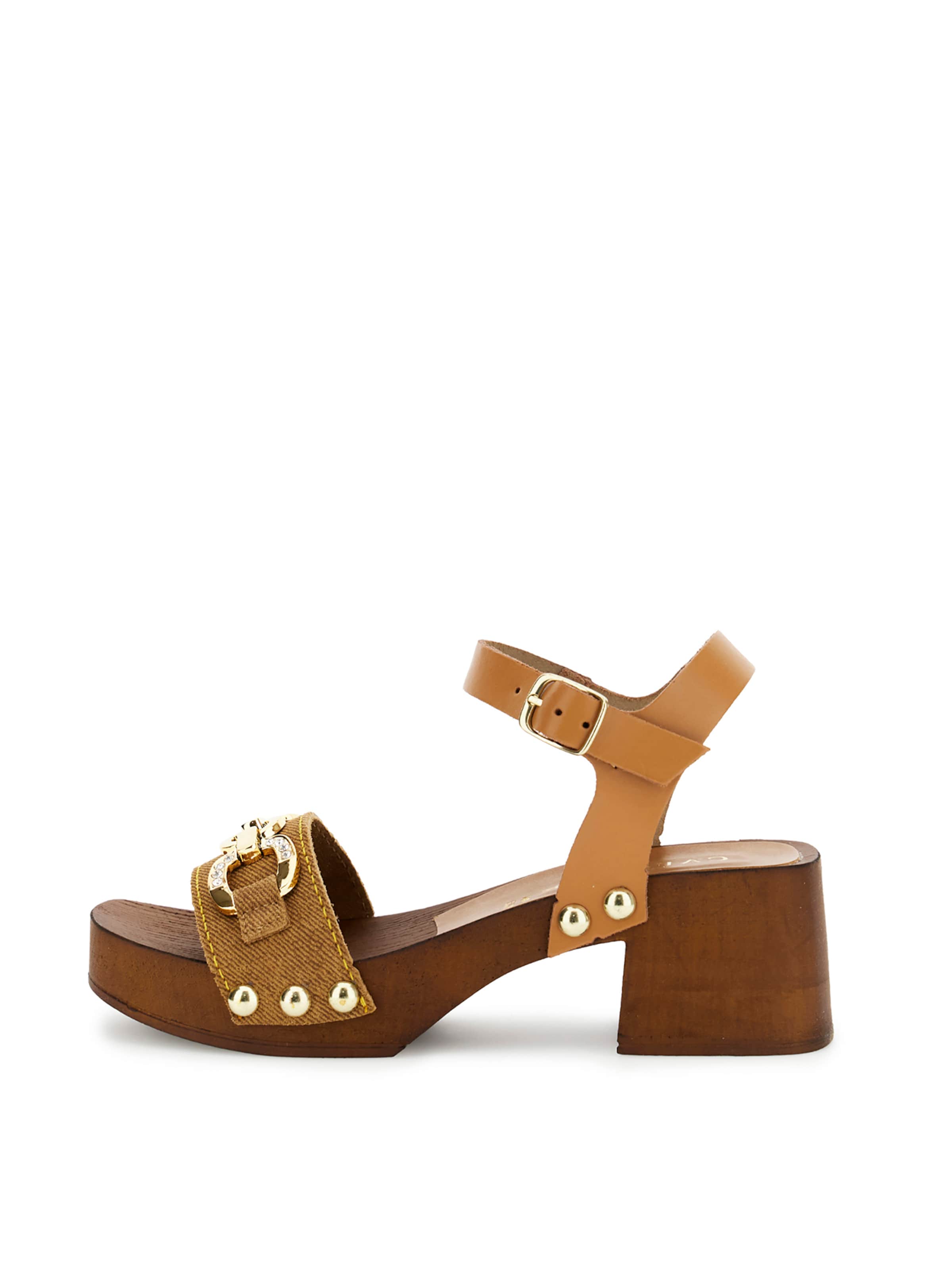 Sandalo di CAFè NOIR in beige: frontale