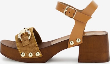 CAFè NOIR Sandaal in Beige: voorkant