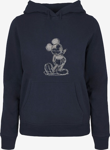 ABSOLUTE CULT Sweatshirt 'Mickey Mouse - Sketch Kick' in Blauw: voorkant