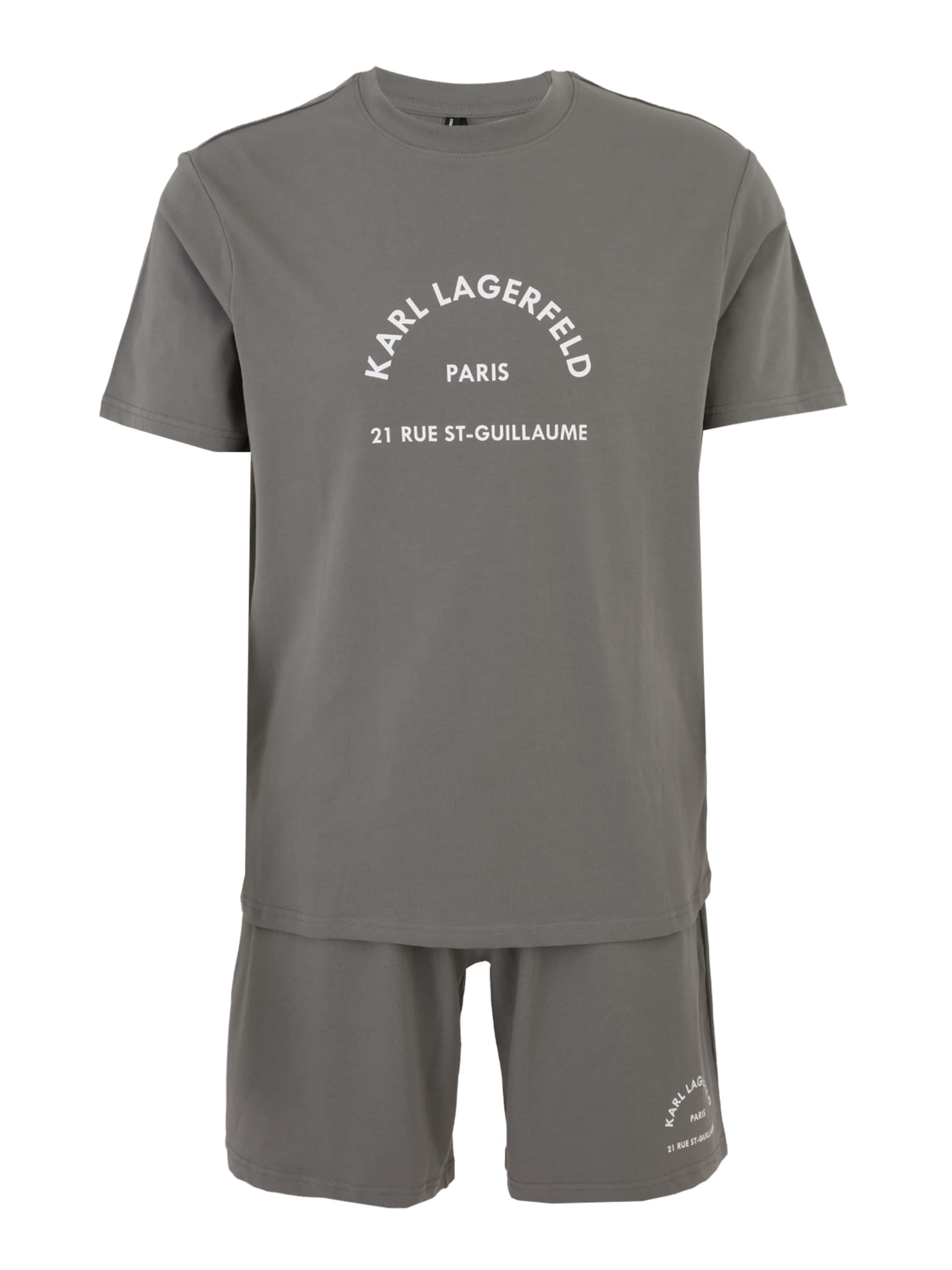 pelēks Karl Lagerfeld Īsā pidžama 'Rue St-Guillaume': no priekšpuses
