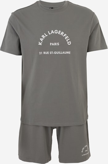 Karl Lagerfeld Lyhyt pyjama 'Rue St-Guillaume' värissä tummanharmaa / valkoinen, Tuotenäkymä