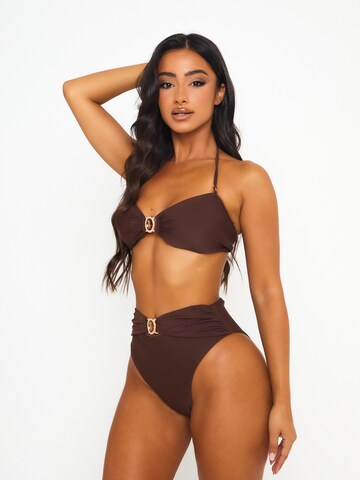Moda Minx Bandeau Bikini Top 'Amour' in Brown: front