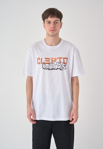 Cleptomanicx Shirt 'Tape' in White: front