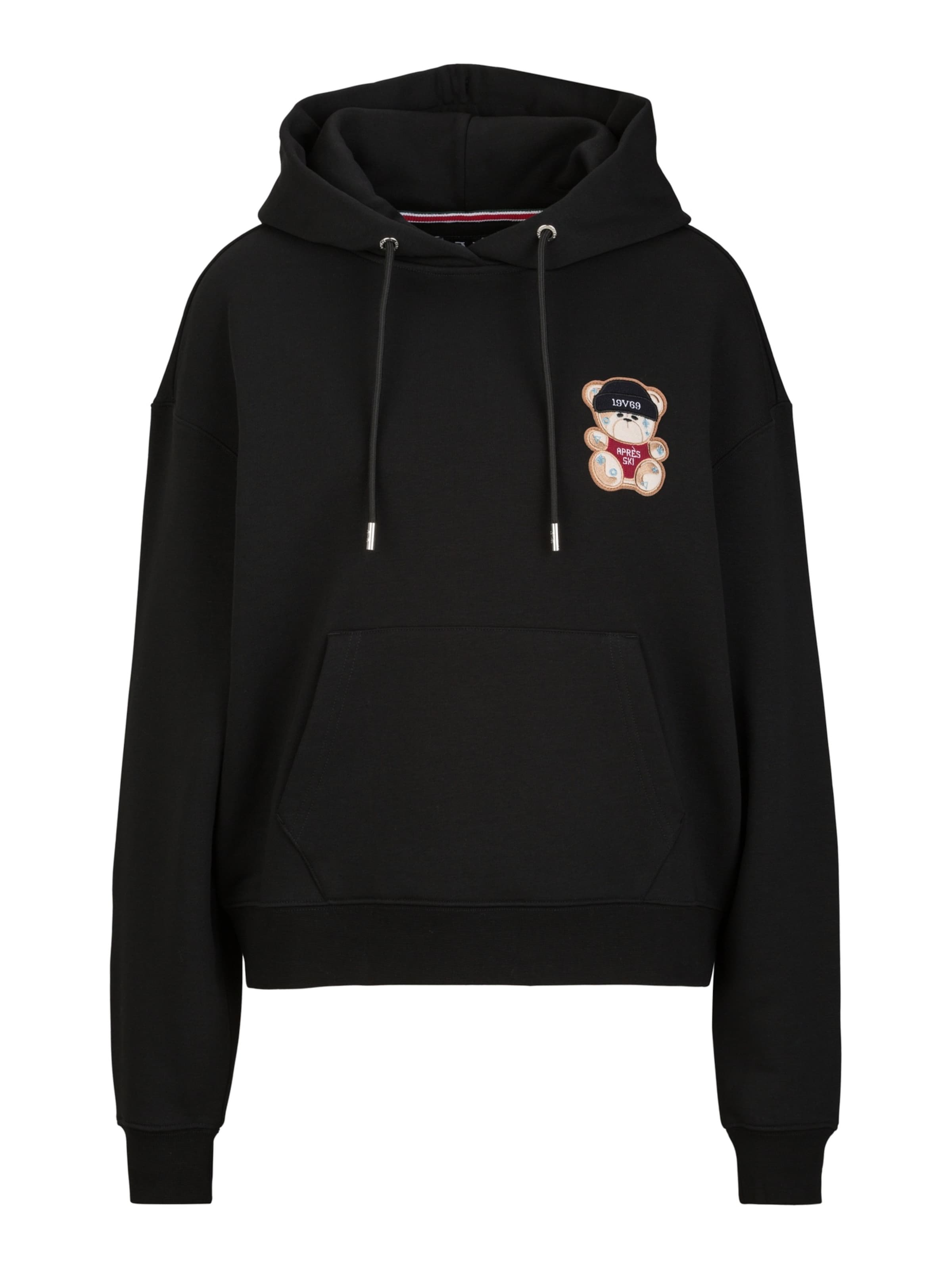 19V69 ITALIA Sweatshirt 'Kara Aprés Ski' in Black: front