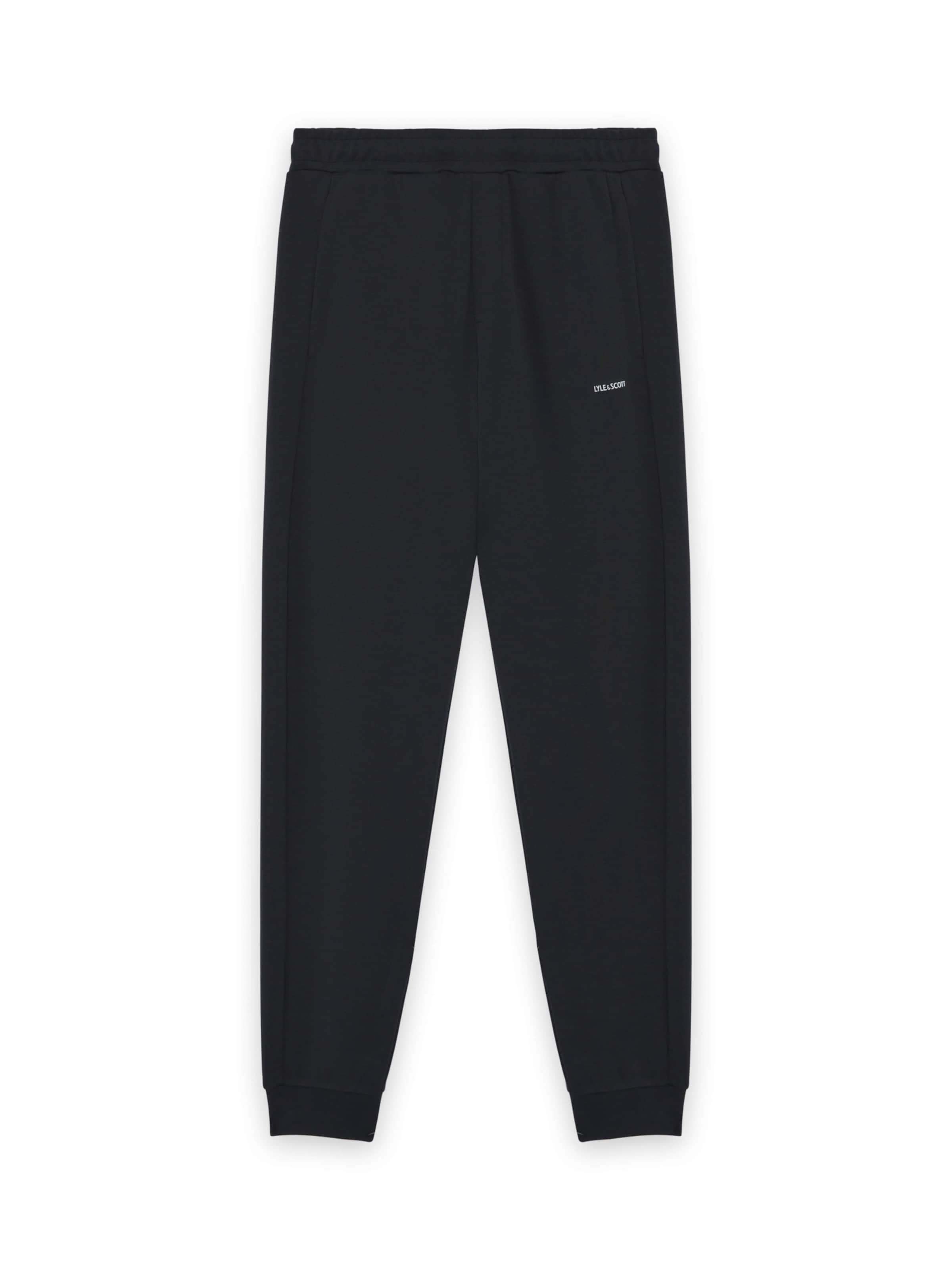 Lyle & Scott Slimfit Broek 'Ergonomic Seam' in Zwart: voorkant