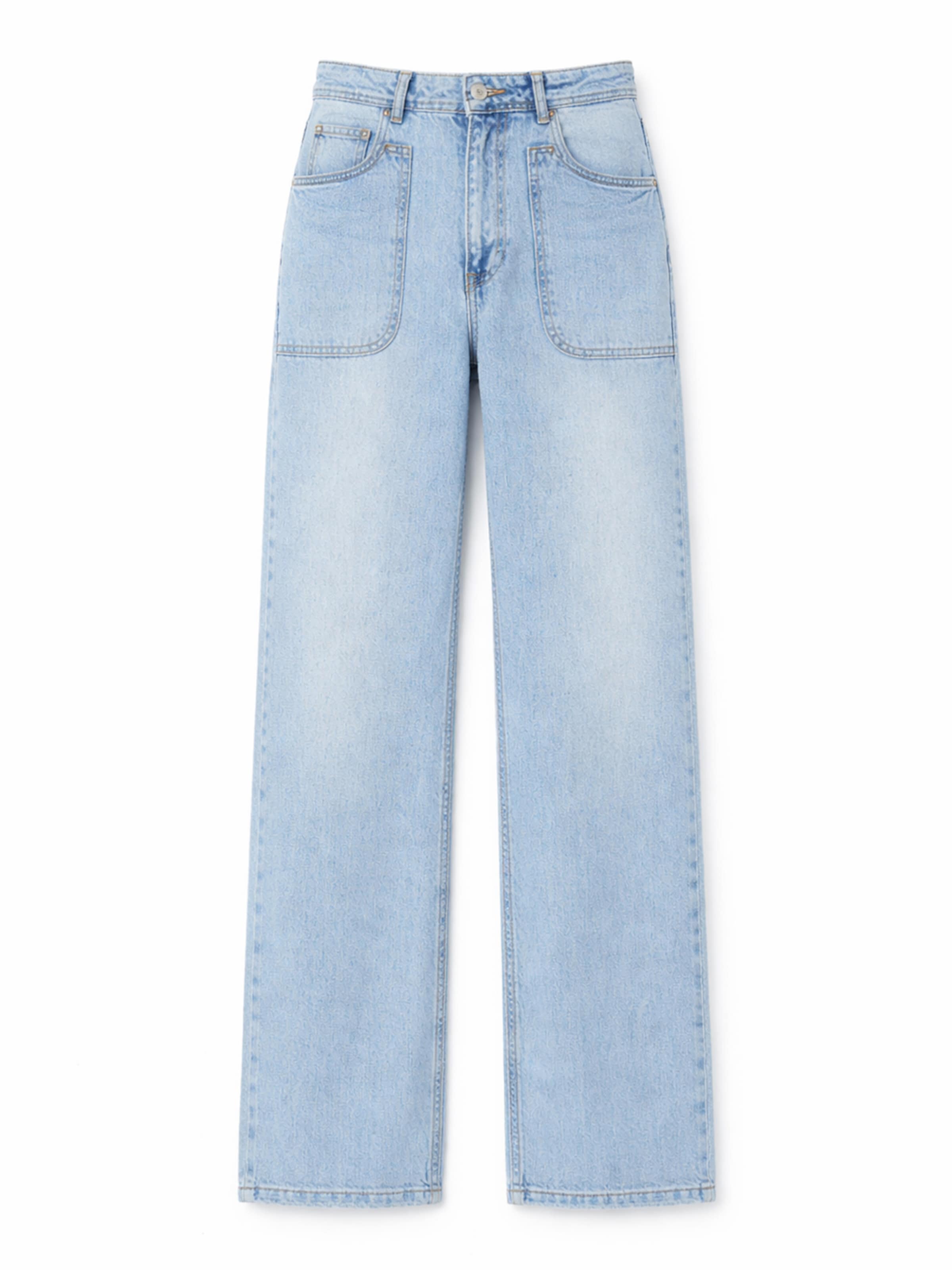 IT'S BASIC Regular Jeans 'STRAIGHT LOW RISE JEANS' in Blauw: voorkant
