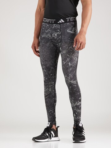 ADIDAS PERFORMANCE Skinny Sportbyxa i svart: framsida