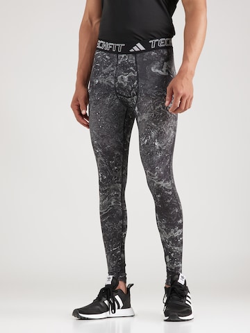 Skinny Pantaloni sport de la ADIDAS PERFORMANCE pe negru: față