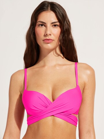 CALZEDONIA Push-up Bikini Top in Pink: front