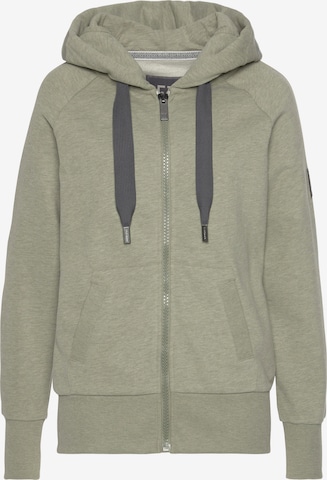 Elbsand Zip-Up Hoodie in Green: front