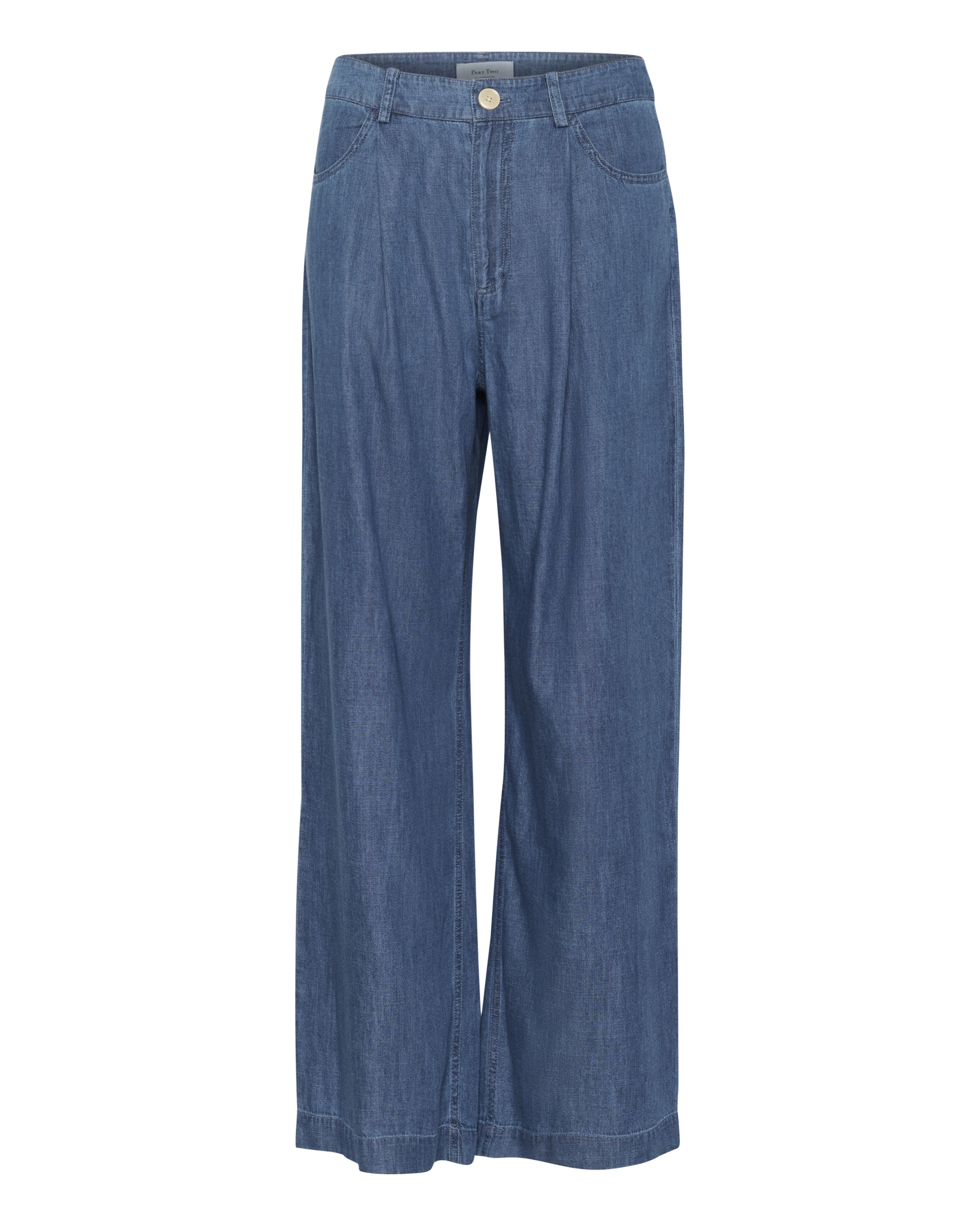 Part Two Wide leg Broek 'Evely' in Blauw: voorkant