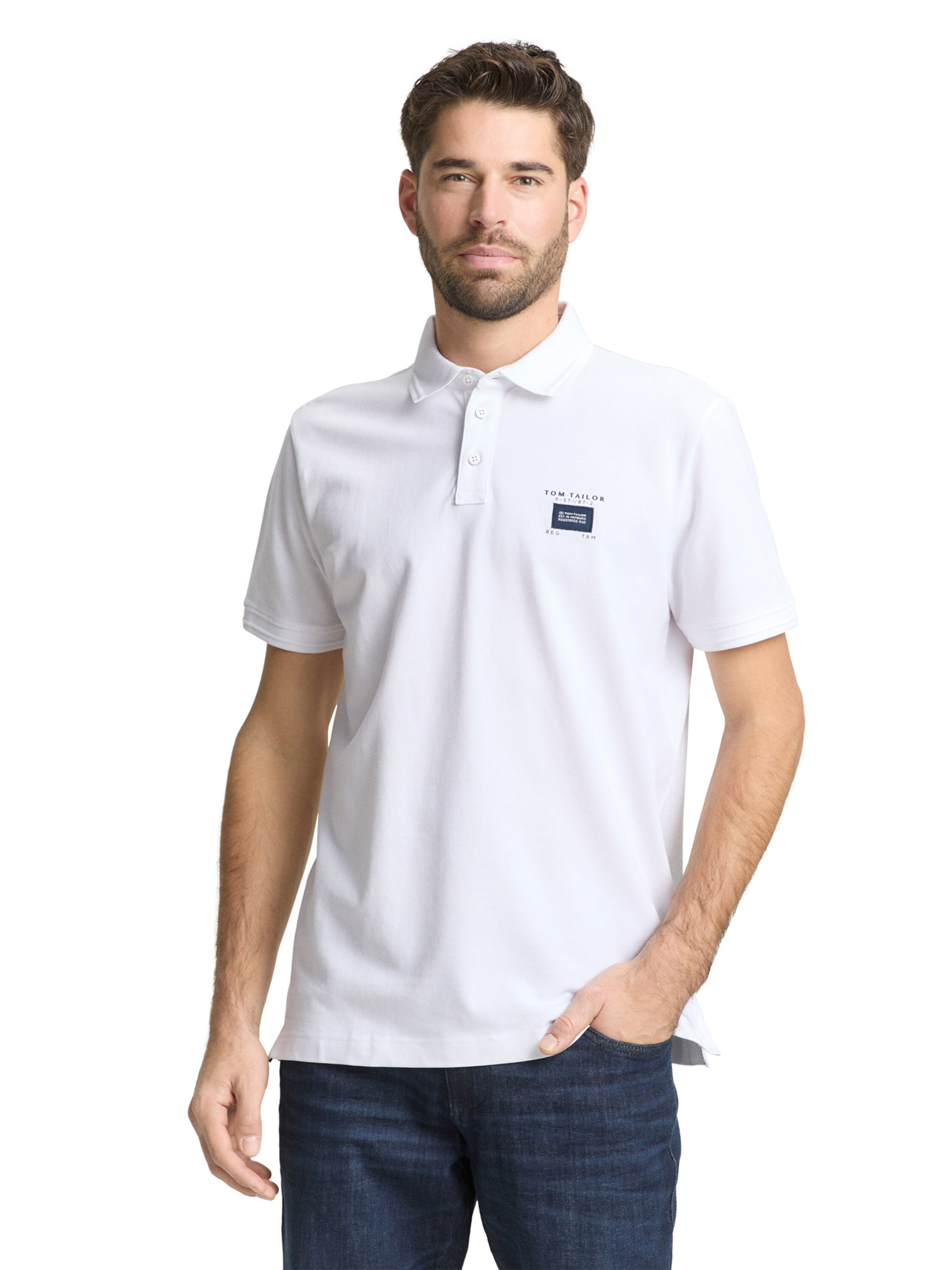 TOM TAILOR Majica | bela barva: sprednja stran