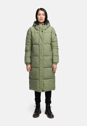 NAVAHOO Wintermantel 'Taublüte XIV' in Grün: Vorderseite