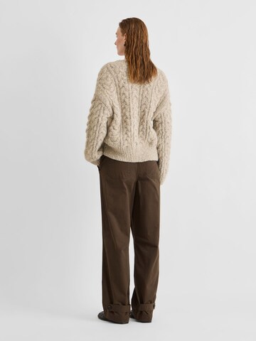 ROUGE EDIT Wide leg Trousers in Brown