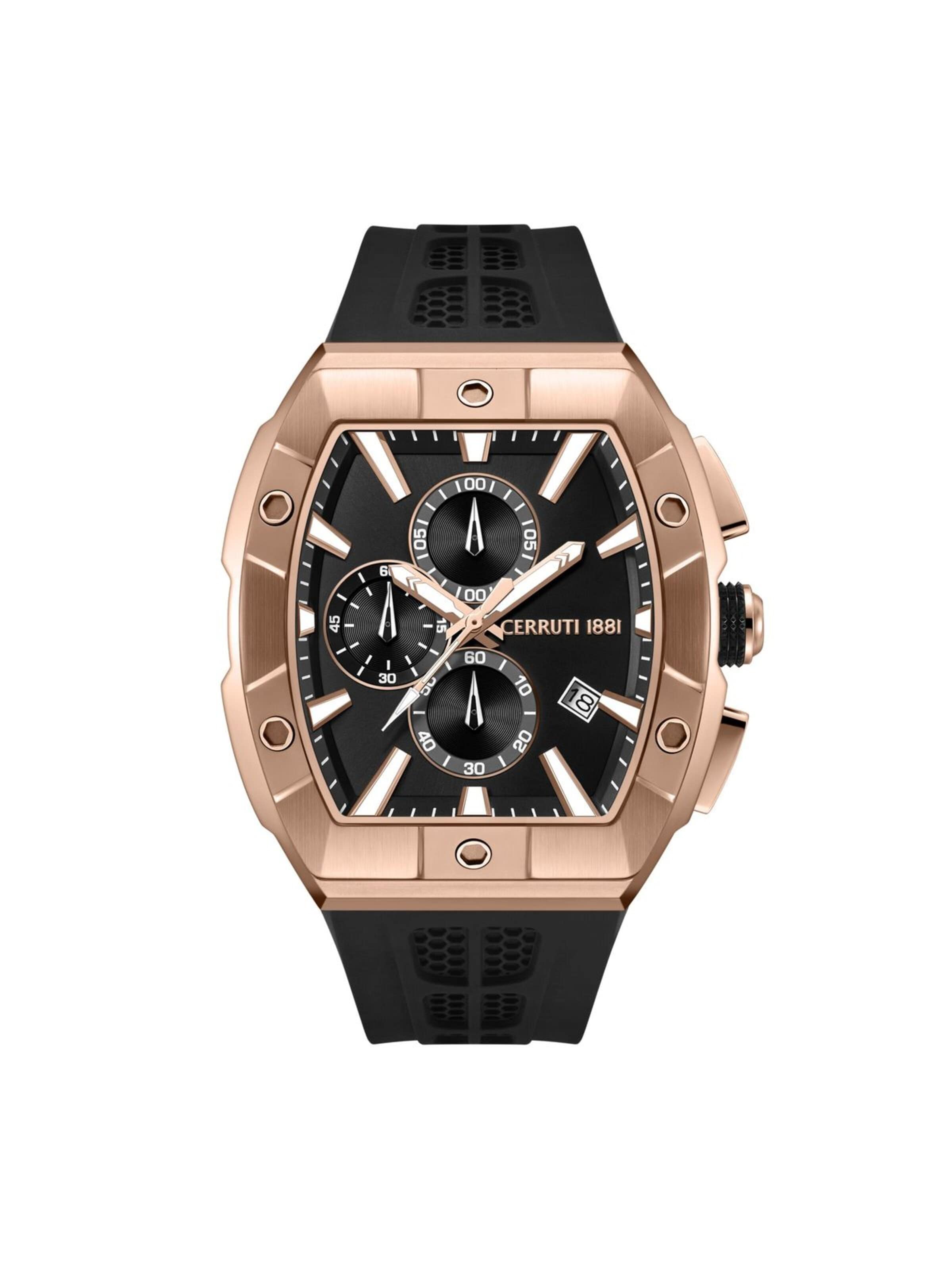 CERRUTI 1881 Analog watch 'Chronograph Macerata' in Black: front